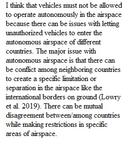 9.2 Discussion Autonomous Operations in Controlled Airspace